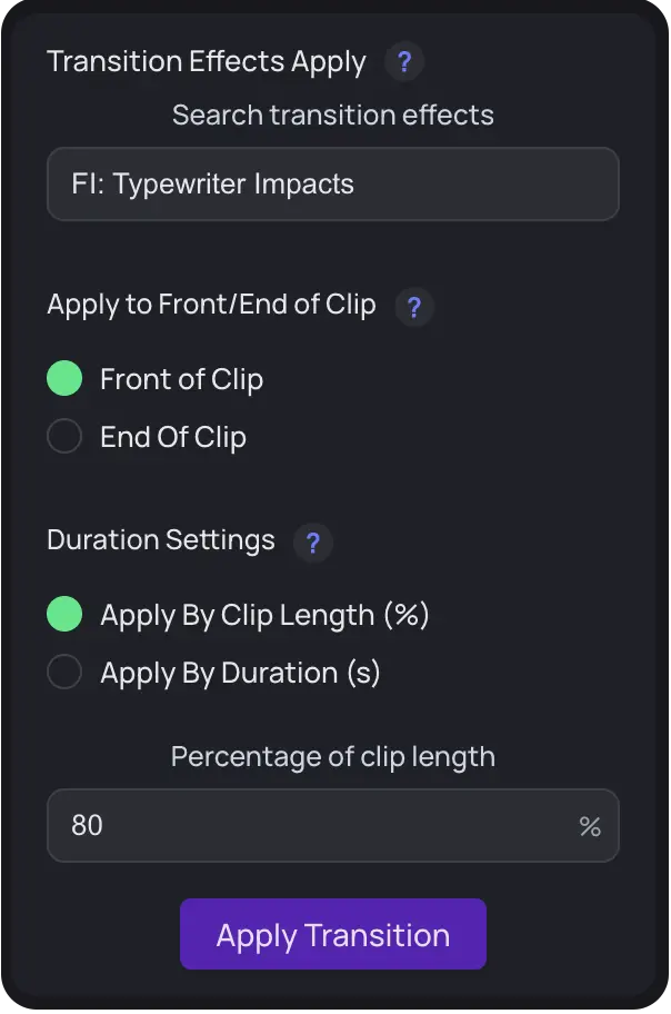 Transition Effects Apply Tool