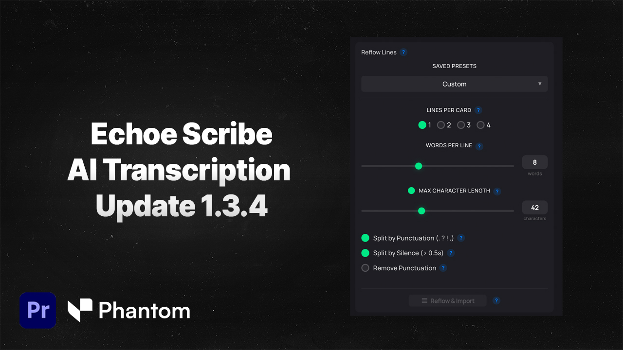 Echoe Scribe v1.3.4 Update: Max Character Length & Whisper Fixes