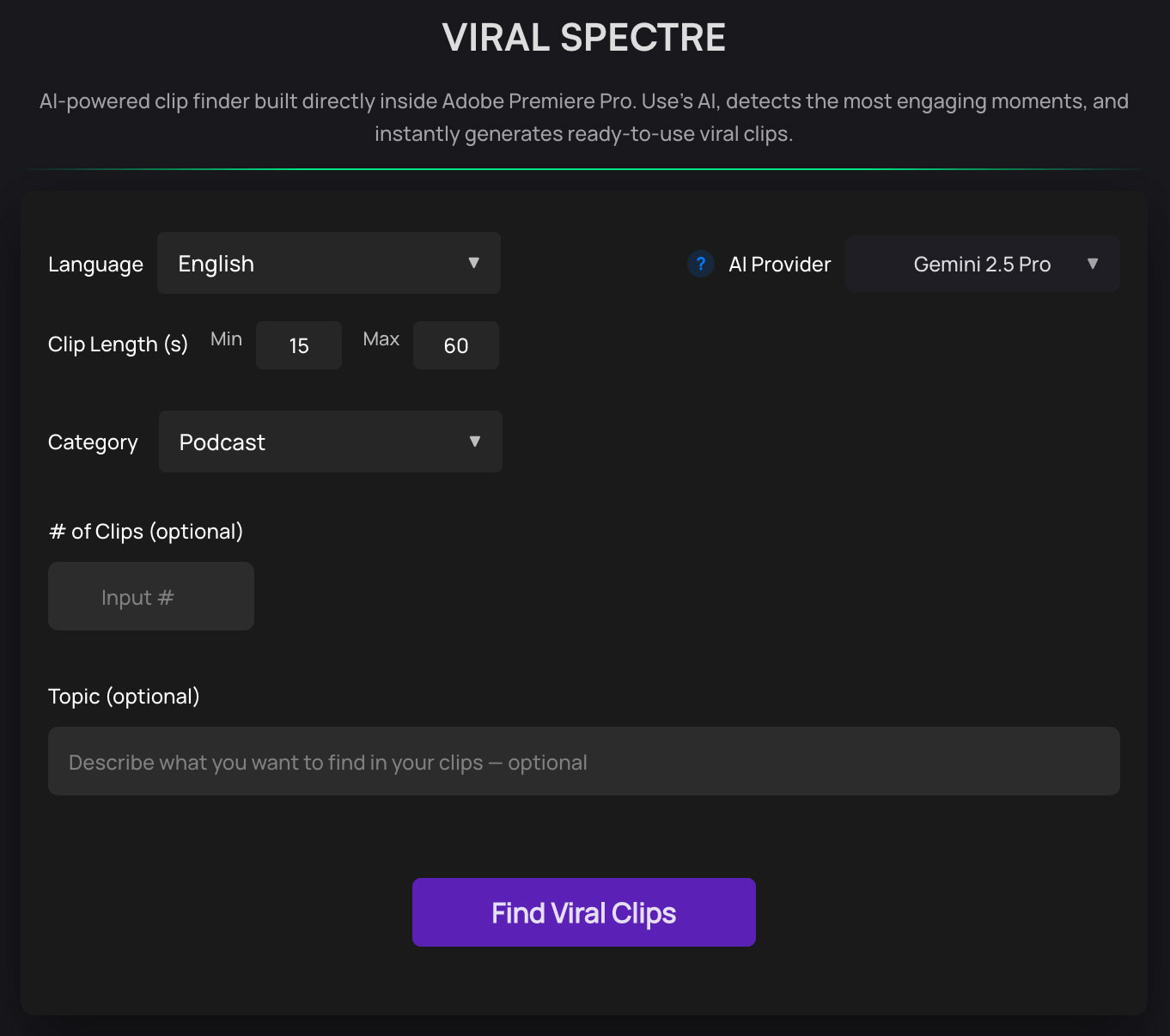 Viral Spectre Input Controls Interface