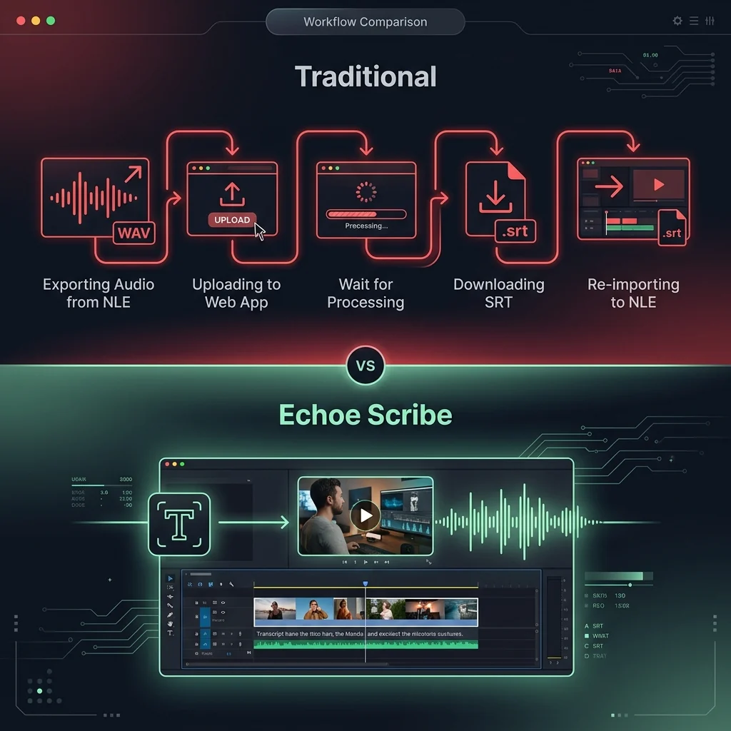 Traditional Round-Tripping vs Echoe Scribe Workflow